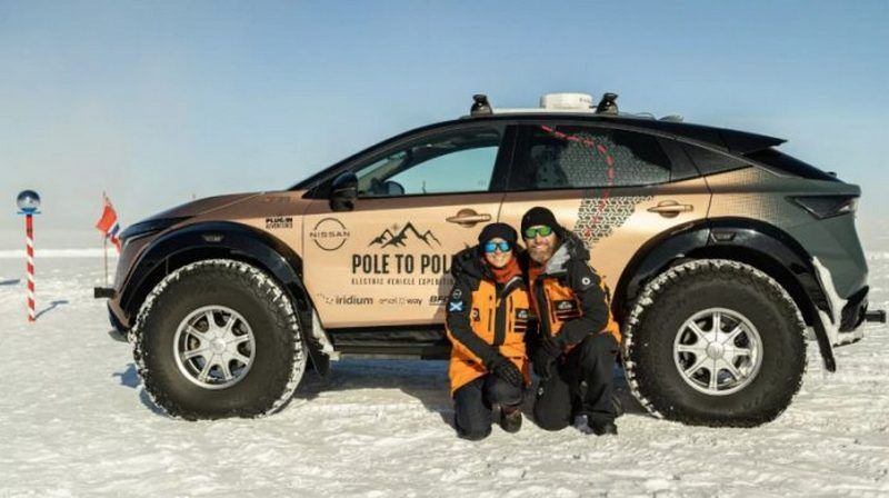 Електрокросовер Nissan Ariya проїхав від полюса до полюса